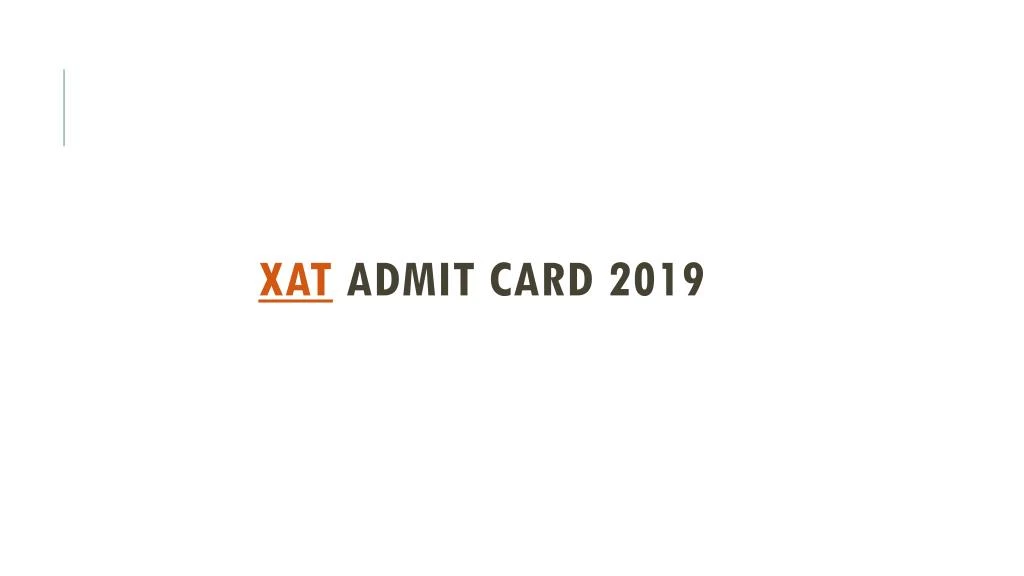 xat admit card 2019