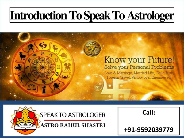 Introduction To Speak To Astrologer