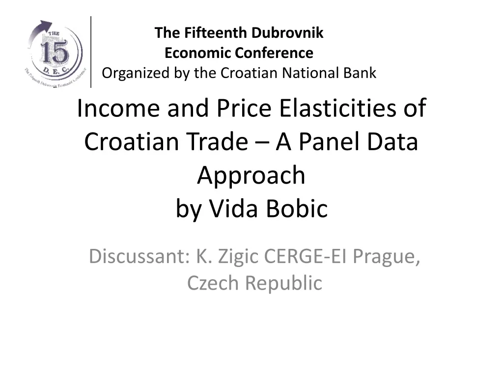 income and price elasticities of croatian trade a panel data approach by vida bobic