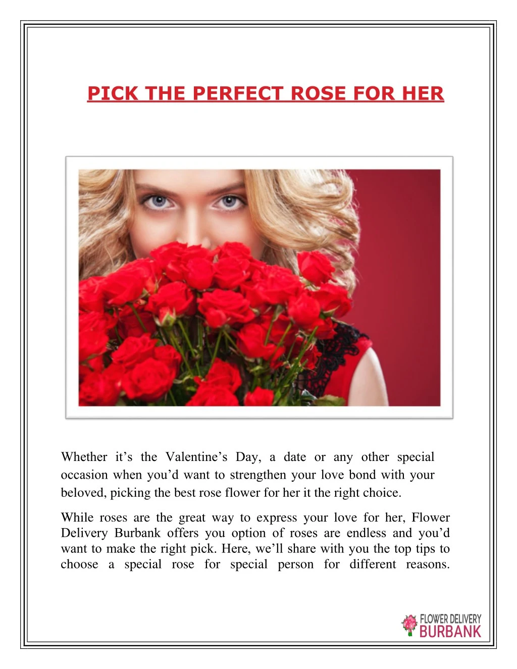 pick the perfect rose for her