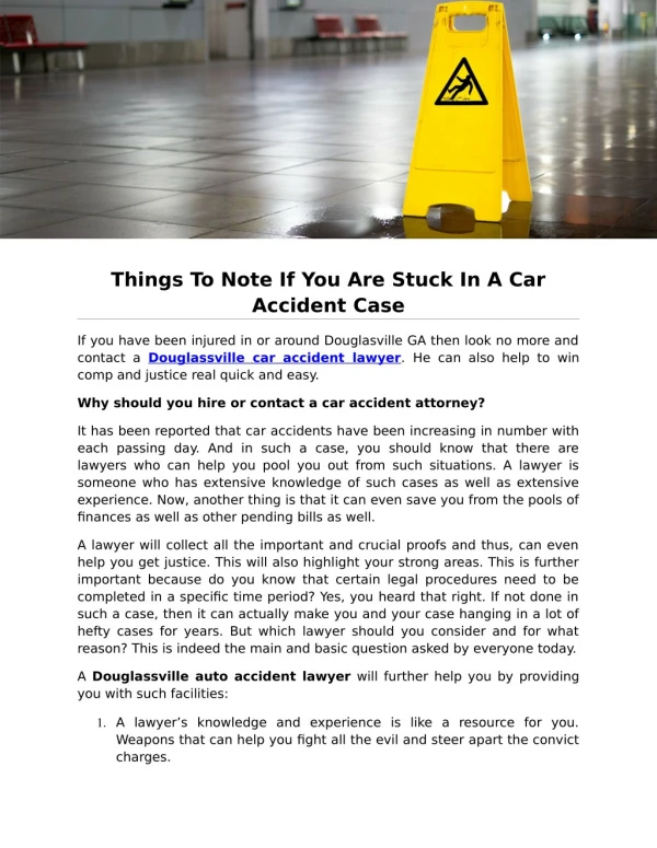 Things To Note If You Are Stuck In A Car Accident Case
