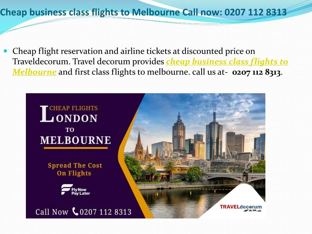 cheap business class flights to melbourne call now 0207 112 8313