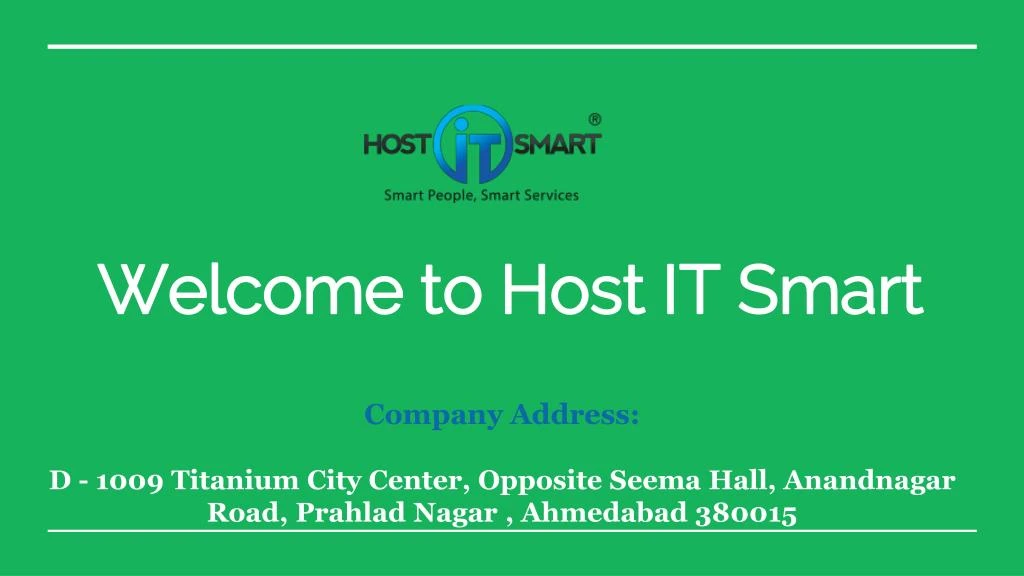 welcome to host it smart