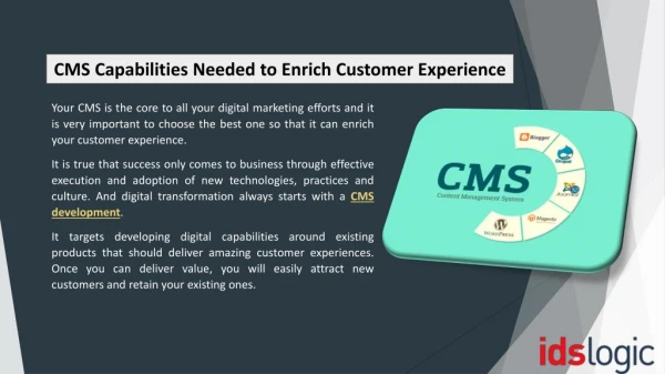CMS Capabilities Needed to Enrich Customer Experience