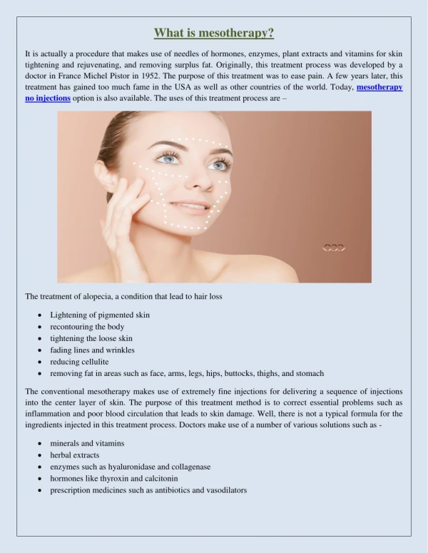 What is mesotherapy