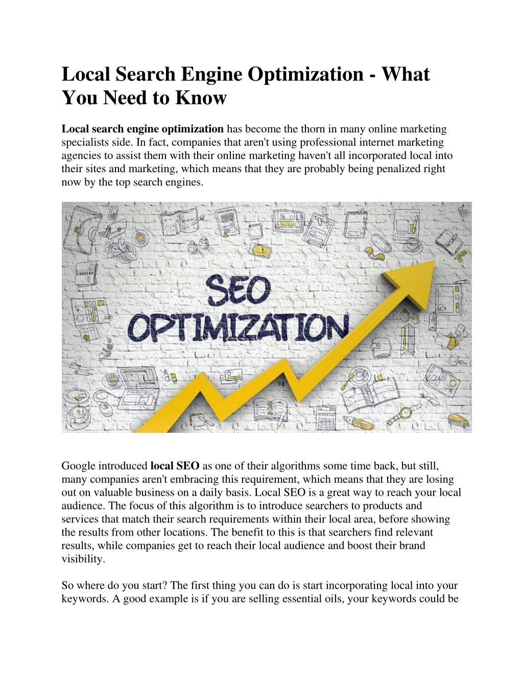 local search engine optimization what you need