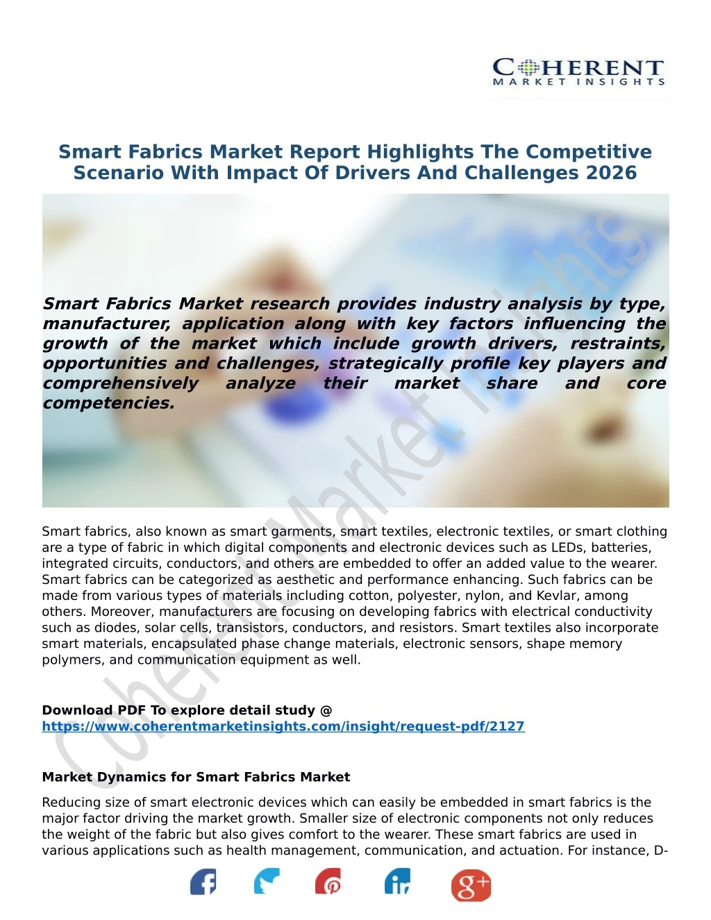 smart fabrics market report highlights