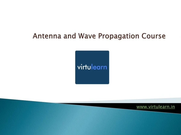 Antenna and Wave Propagation online tutorials