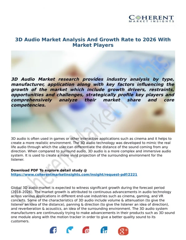 3D Audio Market Analysis And Growth Rate to 2026 With Market Players