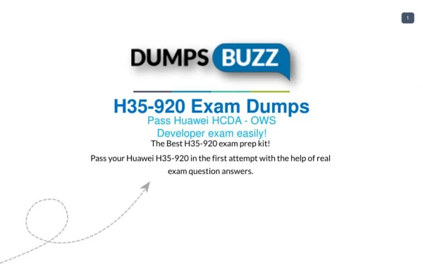 Buy H35-920 VCE Question PDF Test Dumps For Immediate Success