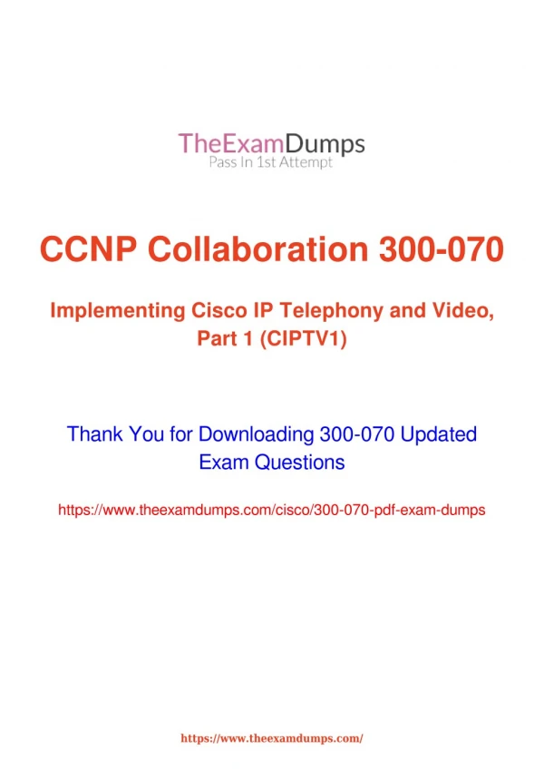 Cisco CCNP Collaboration 300-070 DCUCI Practice Questions [2019 Updated]