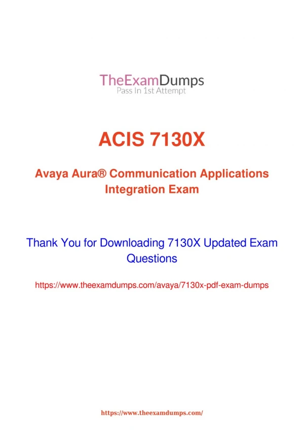 Avaya 7130X Practice Questions [2019 Updated]