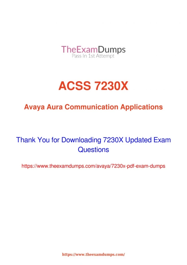 Avaya 7230X Practice Questions [2019 Updated]