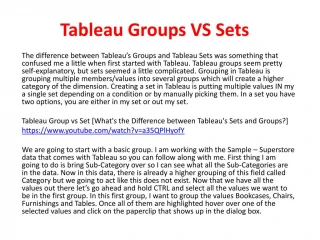 Tableau Groups VS Sets - slide 1