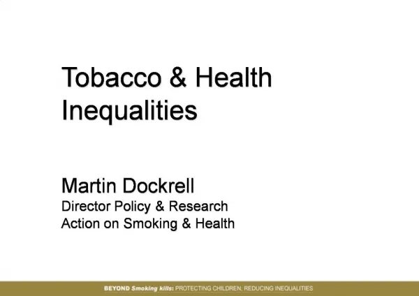 Tobacco Health Inequalities
