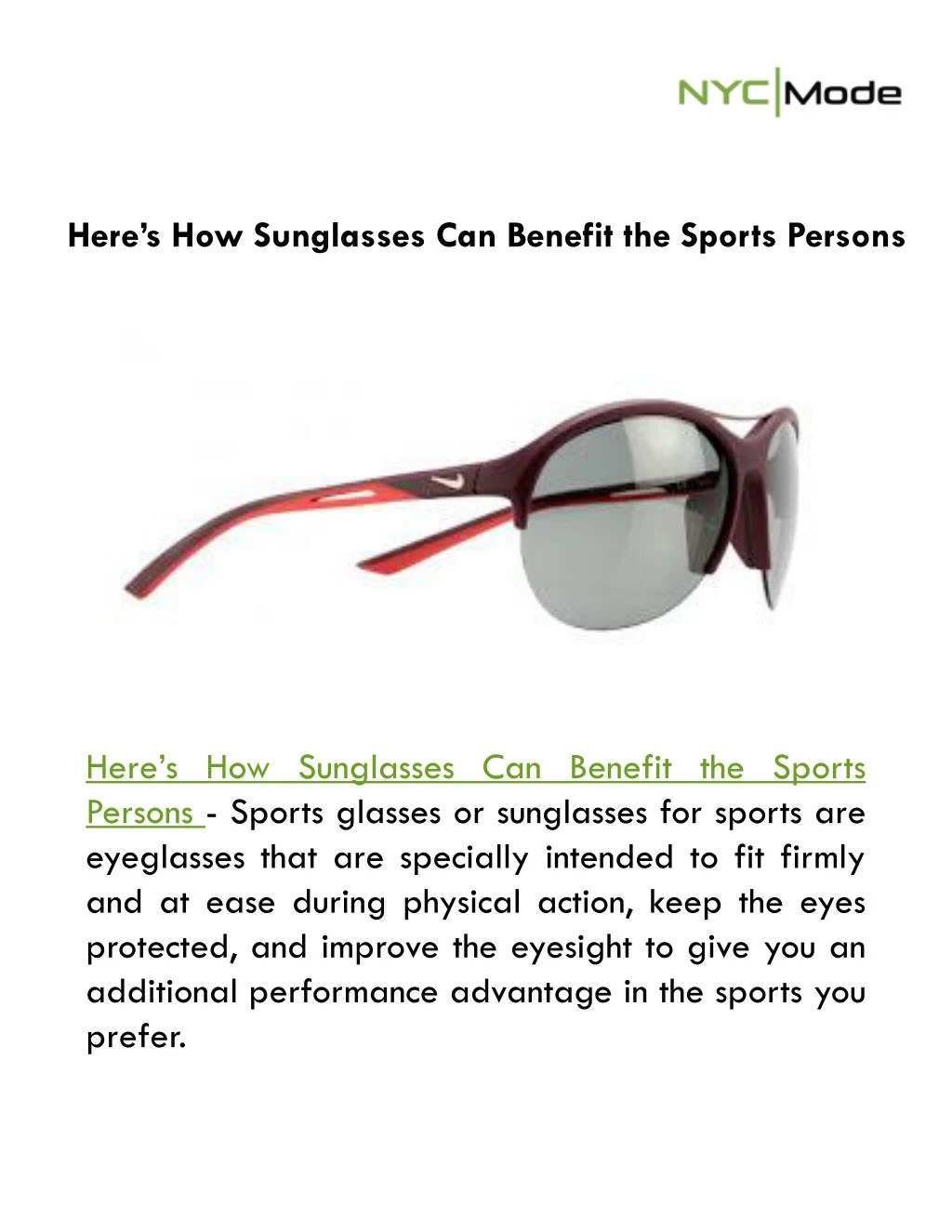 here s how sunglasses can benefit the sports