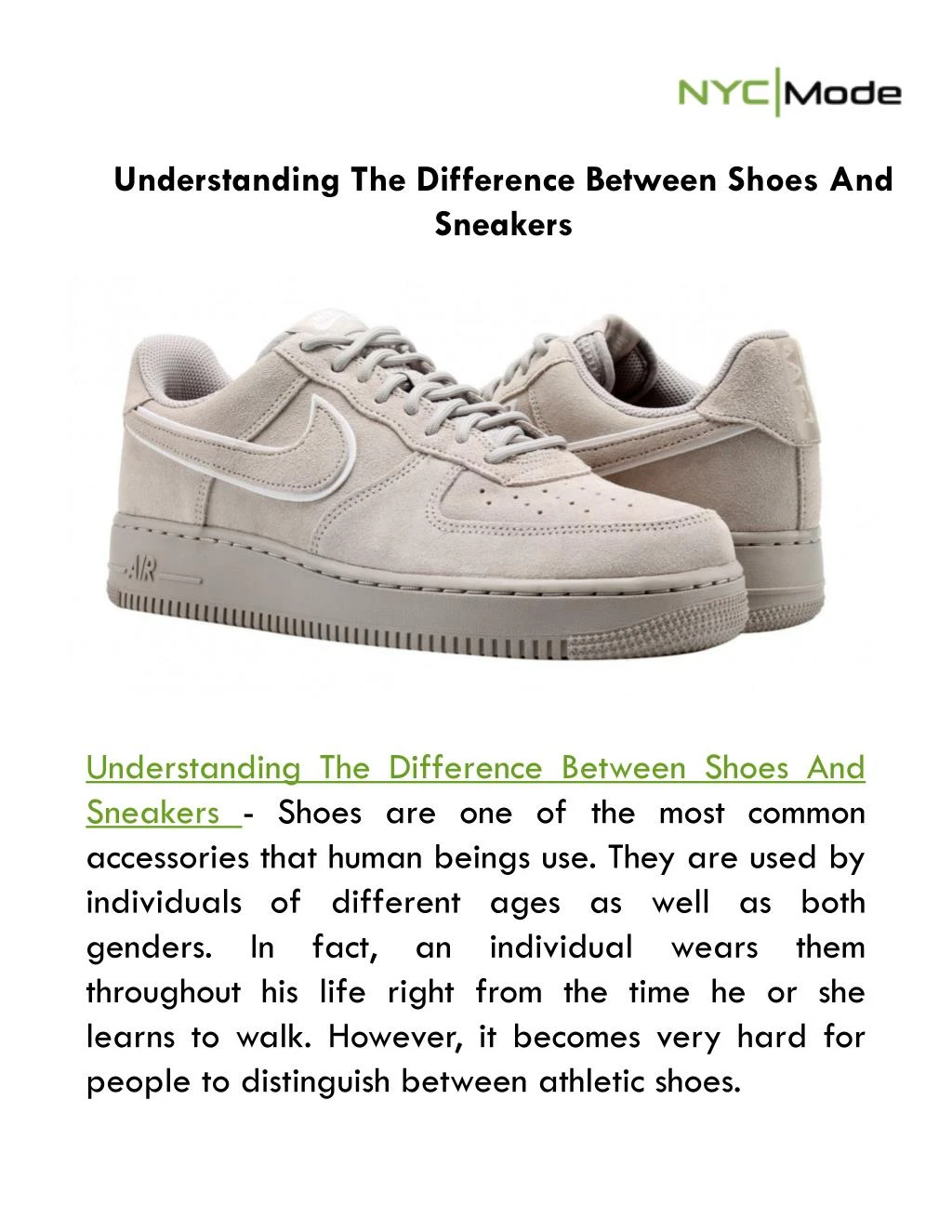 understanding the difference between shoes