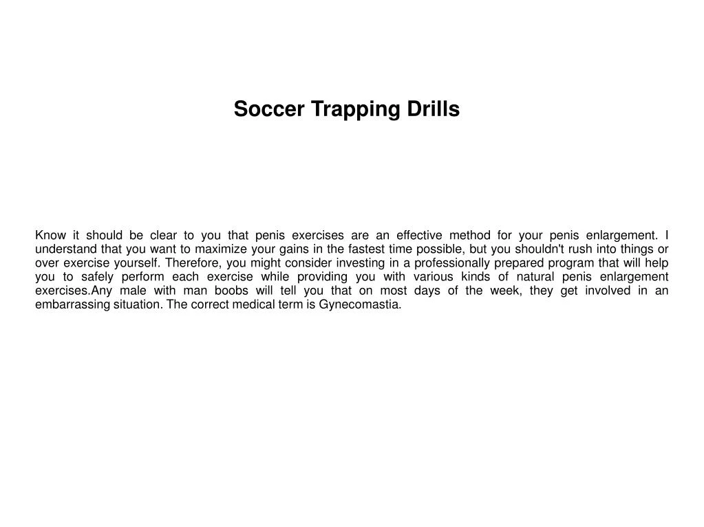 soccer trapping drills