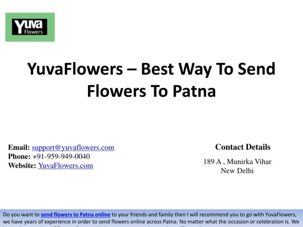 YuvaFlowers – Best Way To Send Flowers To Patna