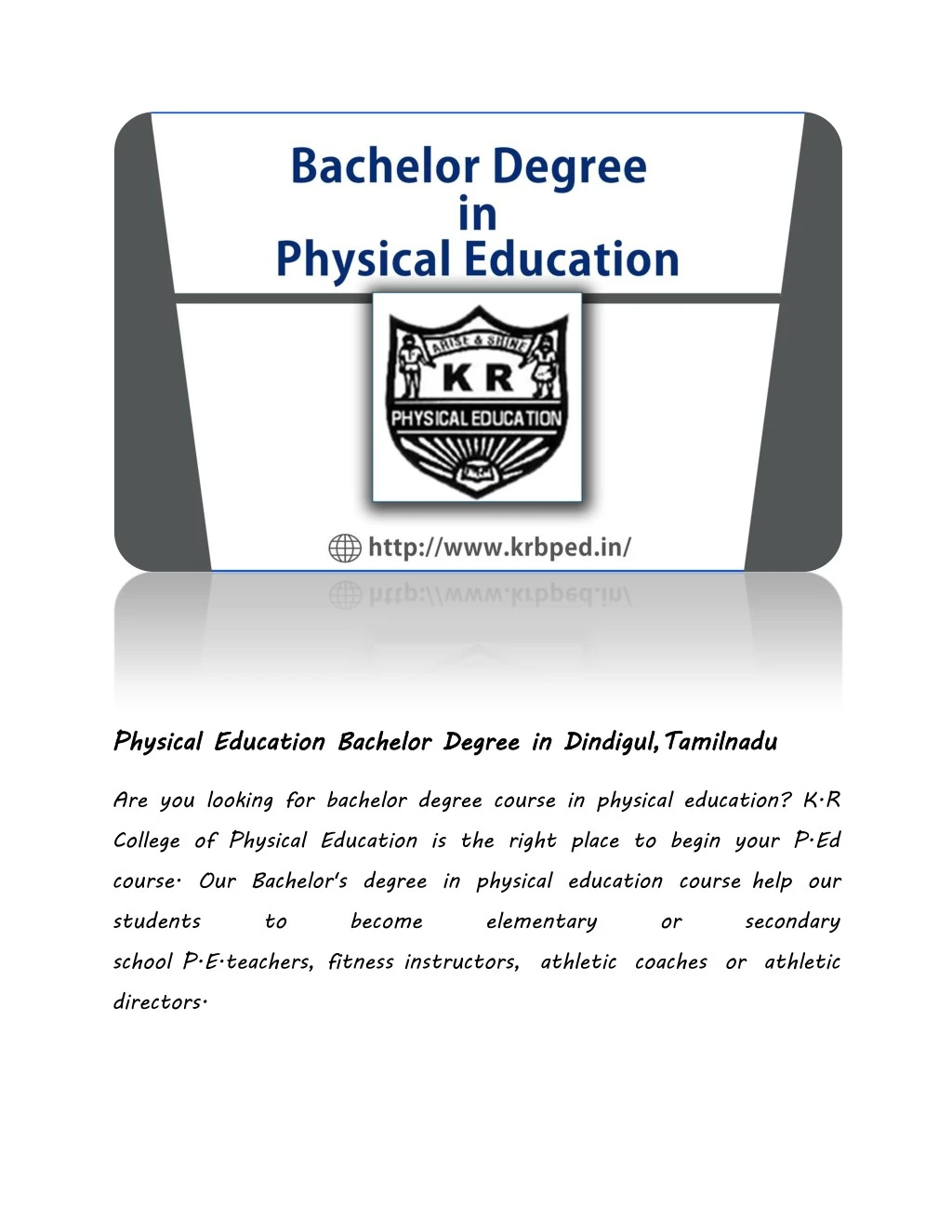 physical education bachelor degree in dindigul