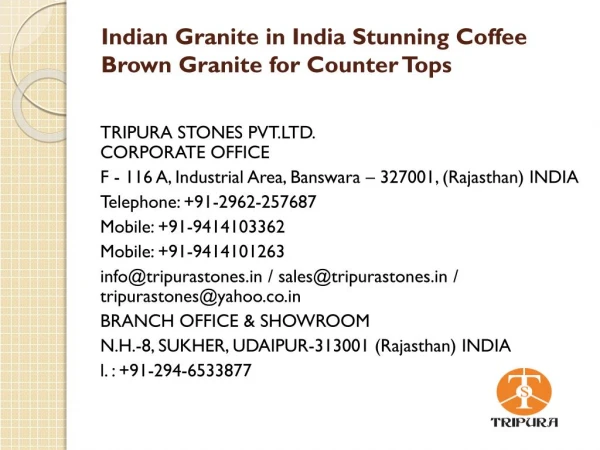 Indian Granite in India Stunning Coffee Brown Granite for Counter Tops