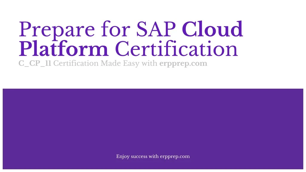prepare for sap cloud platform certification