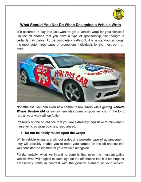 What Should You Not Do When Designing a Vehicle Wrap