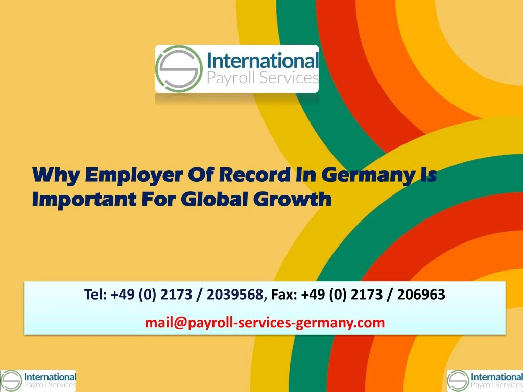 why employer of record in germany is why employer
