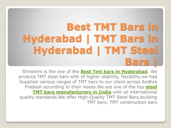 Best TMT Bars in Hyderabad | TMT Bars in Hyderabad | TMT Steel Bars |