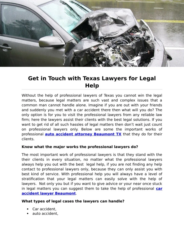 Get in Touch with Texas Lawyers for Legal Help