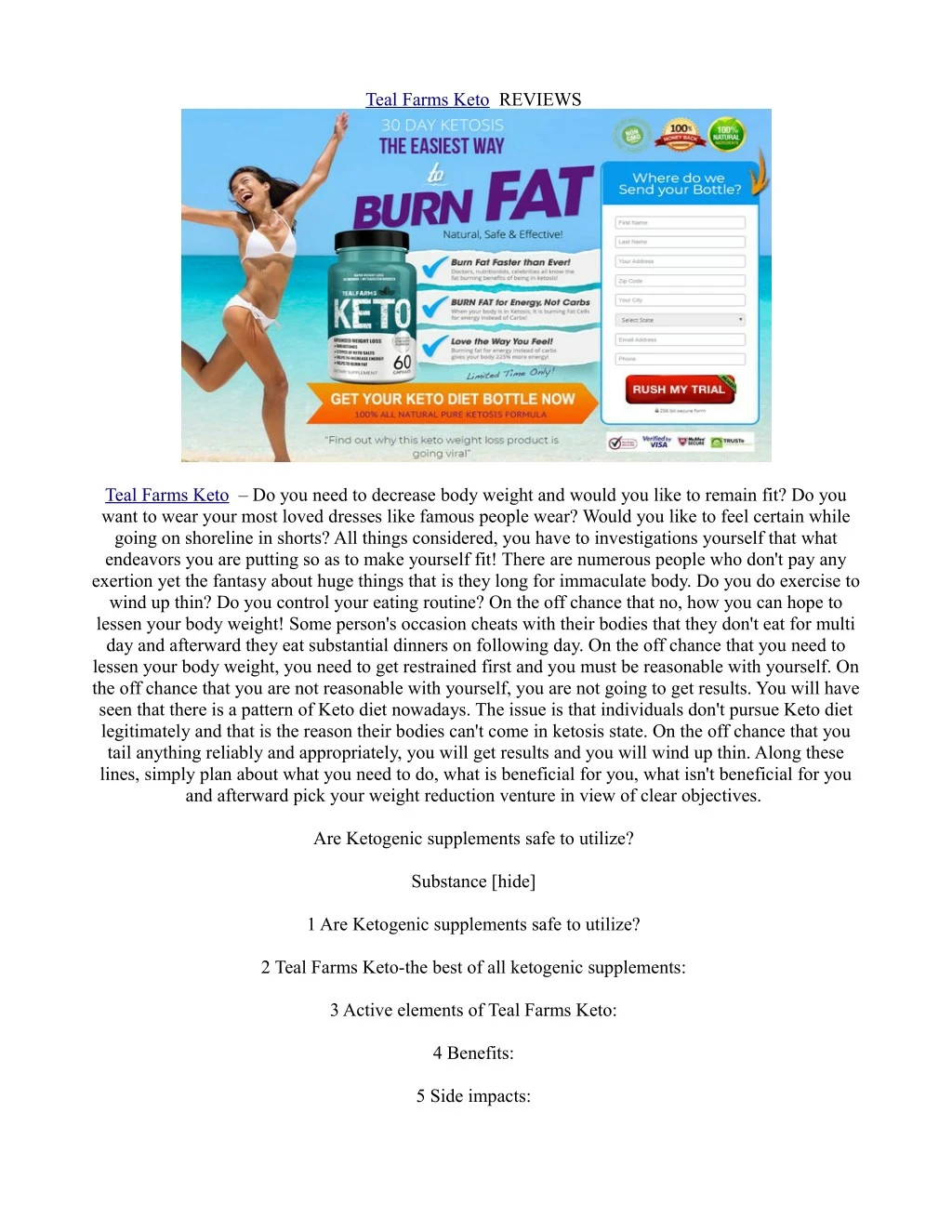 teal farms keto reviews