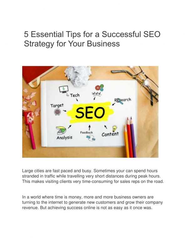 5 Essential Tips for a Successful SEO Strategy for Your Business