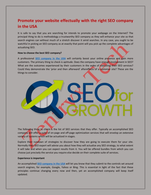 Promote your website effectually with the right seo company usa