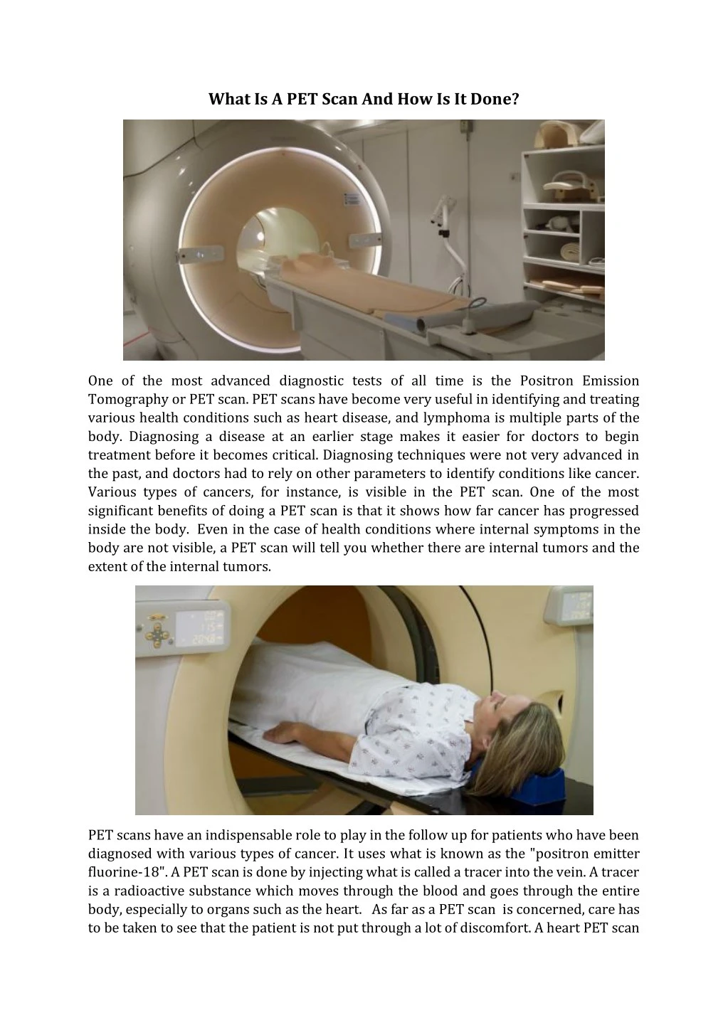 what is a pet scan and how is it done