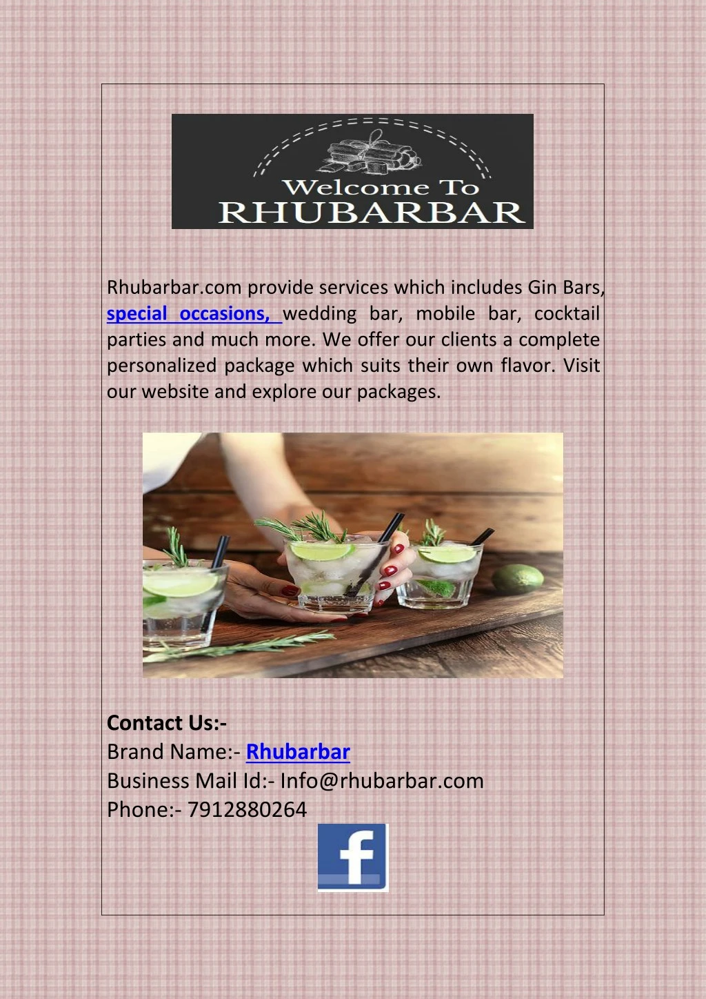rhubarbar com provide services which includes
