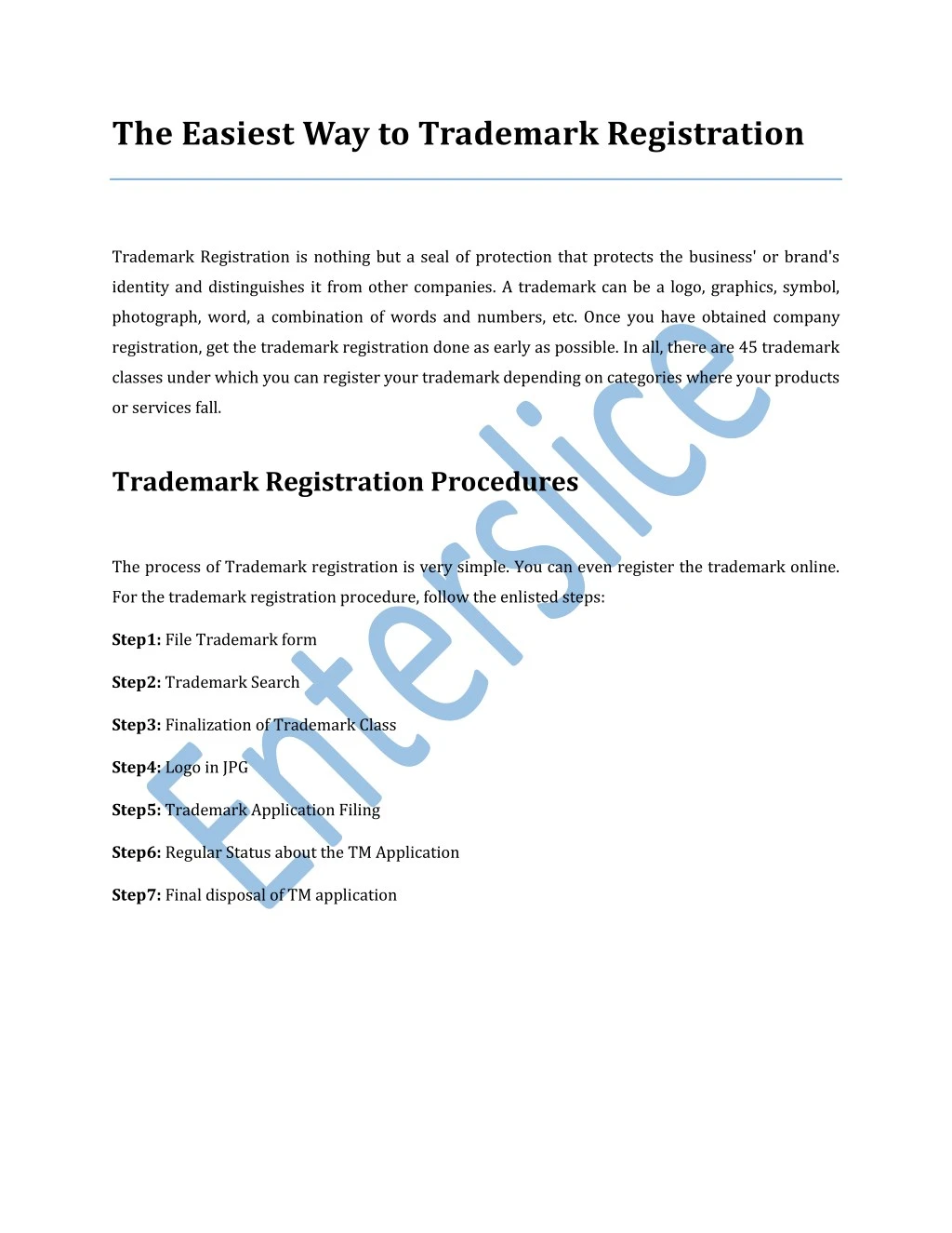 the easiest way to trademark registration