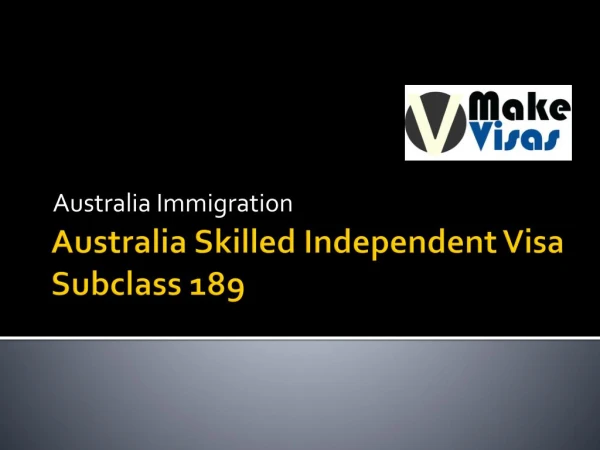 Australia country visa subclass 189 for Permanent Residency