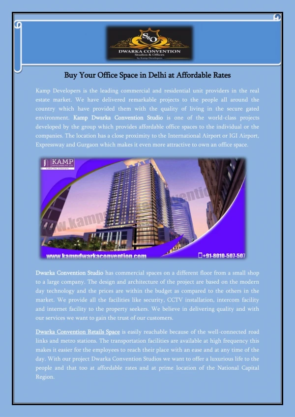 Buy Your Office Space in Delhi at Affordable Rates