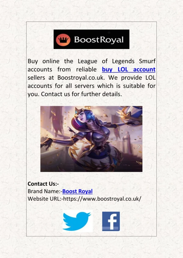 Buy Lol Smurf Account from Boostroyal.co.uk