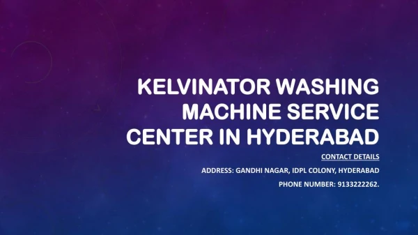 Kelvinator Washing machine Service center in Hyderabad