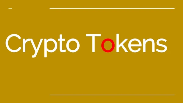 Crypto Tokens and its Classifications