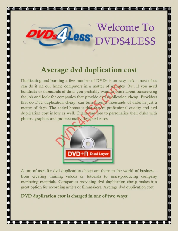 dvd duplication and printing, dvd duplication services - dvds4less.com