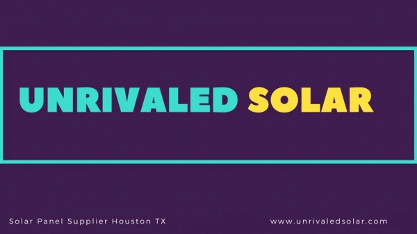 Solar Panel Supplier Houston TX