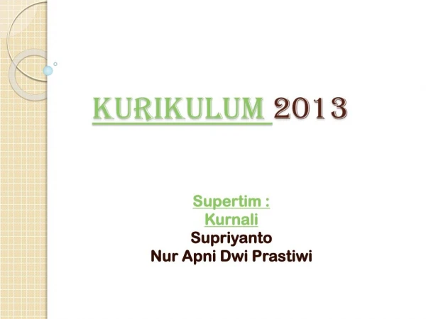 kurikulum 2013