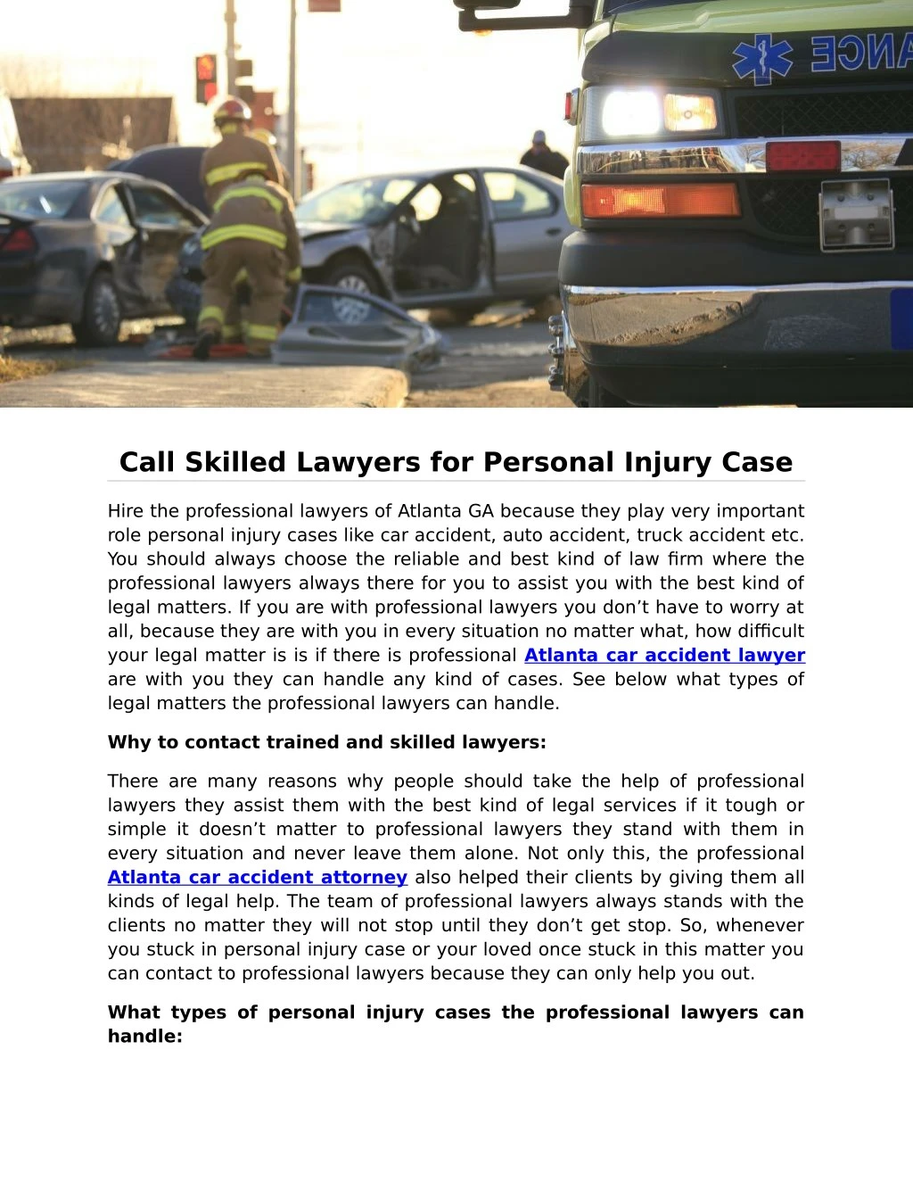 call skilled lawyers for personal injury case