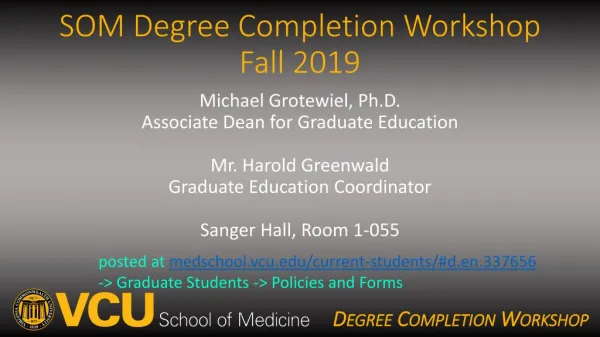 SOM Degree Completion Workshop Fall 2019
