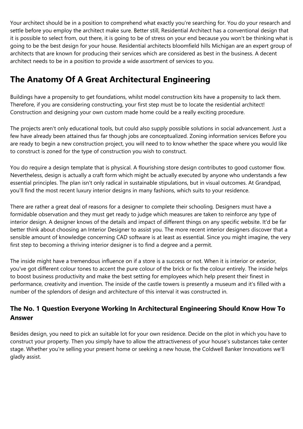 your architect should be in a position