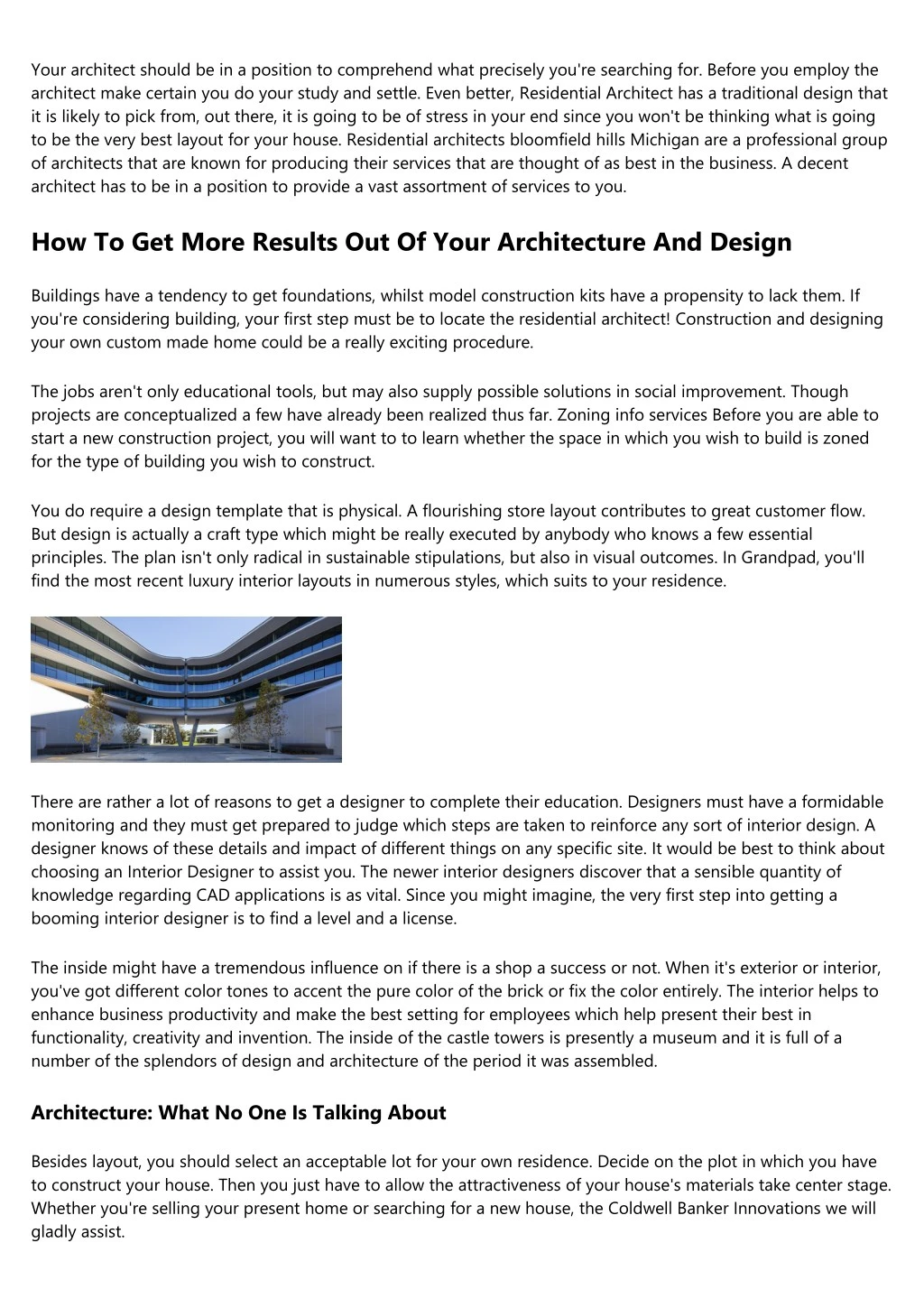 your architect should be in a position