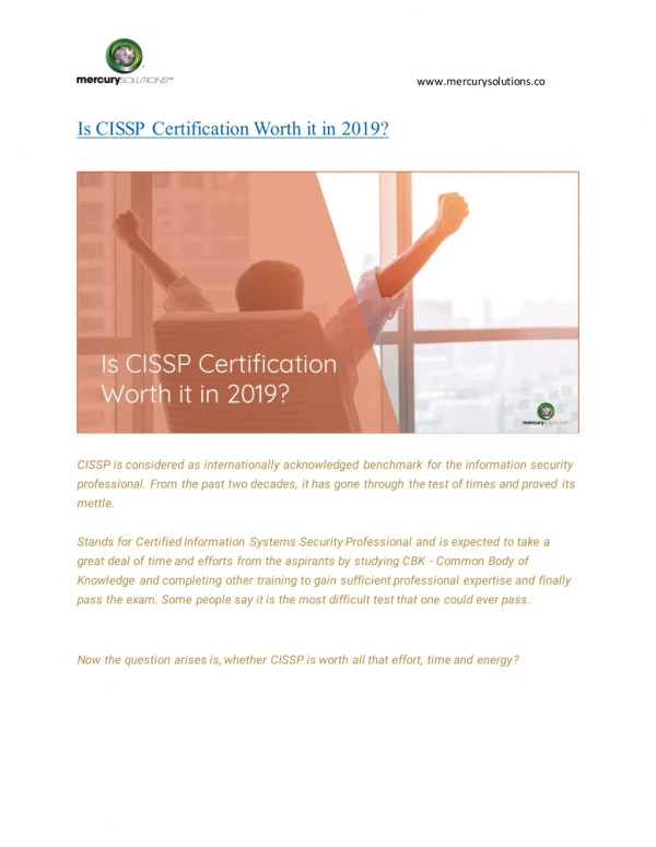 Is CISSP Certification worth it!