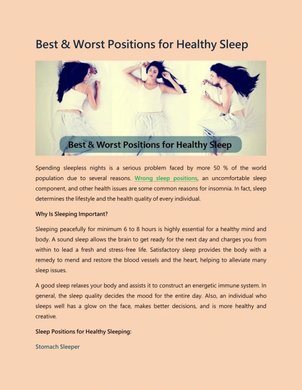 Best & Worst Positions for Healthy Sleep